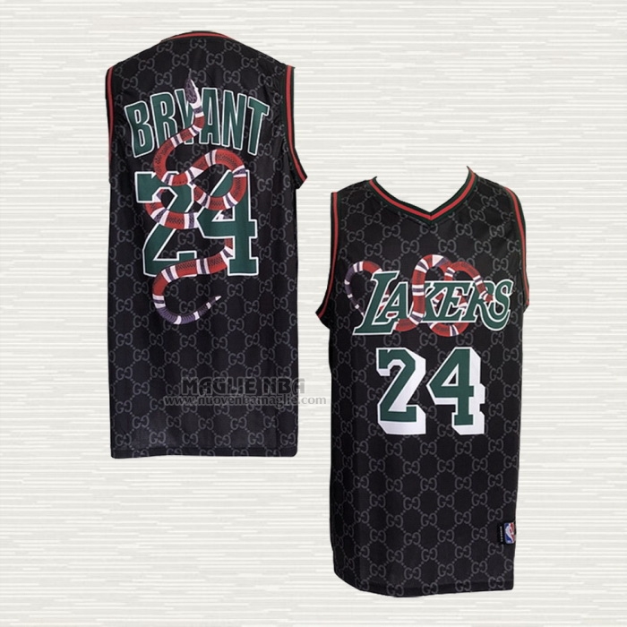 Maglia Kobe Bryant NO 23 Los Angeles Lakers X Gucci Mamba Nero